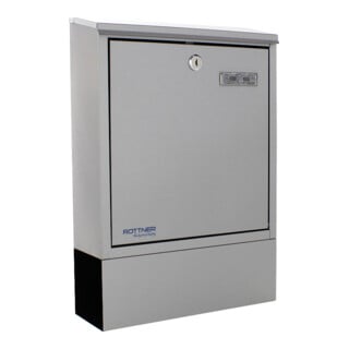 ROTTNER Boîte aux lettres Libro avec serrure à cylindre Acier inoxydable mat brossé