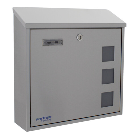 ROTTNER Boîte aux lettres Muro avec serrure à cylindre acier inoxydable mat brossé