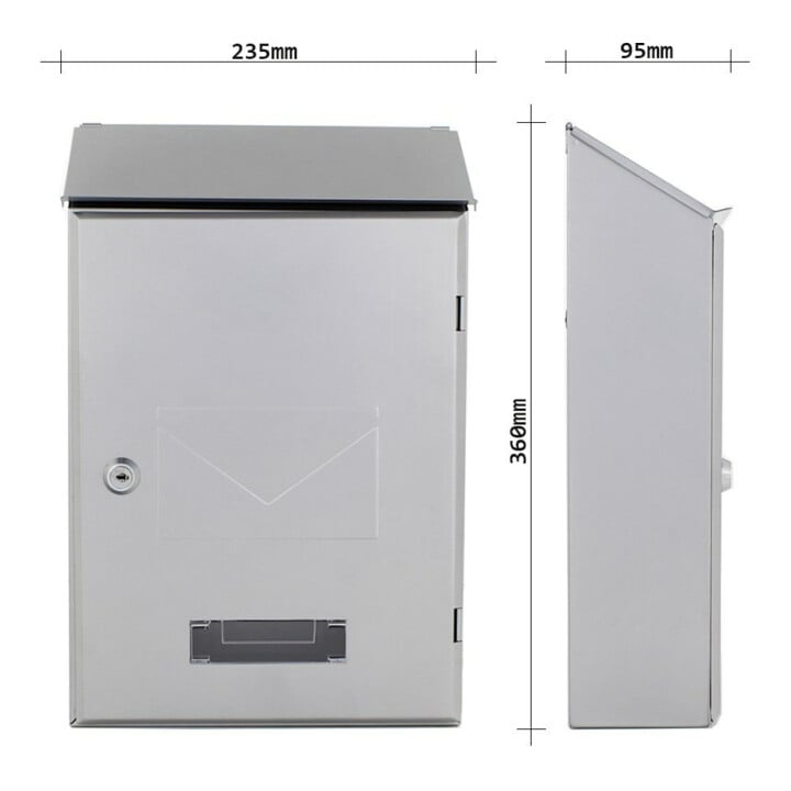 ROTTNER Boîte aux lettres Pisa avec serrure à cylindre, blanc poudré