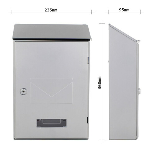 ROTTNER Boîte aux lettres Pisa avec serrure à cylindre, gris anthracite poudré