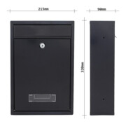 ROTTNER Boîte aux lettres Tarvis avec serrure à cylindre anthracite poudré-5