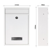 ROTTNER Boîte aux lettres Tarvis avec serrure à cylindre blanc laqué poudre-5
