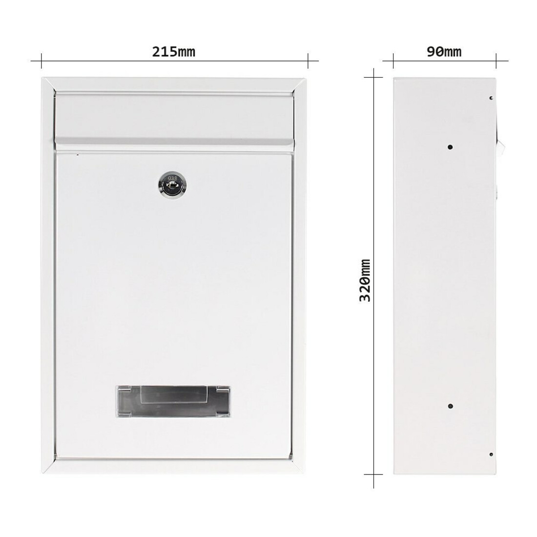 ROTTNER Boîte aux lettres Tarvis avec serrure à cylindre blanc laqué poudre