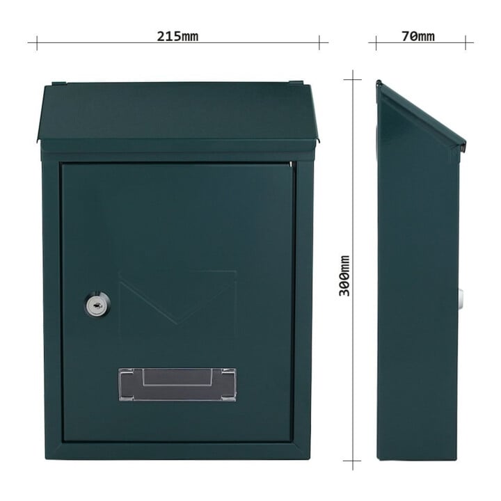 ROTTNER Boîte aux lettres Udine verte avec serrure à cylindre