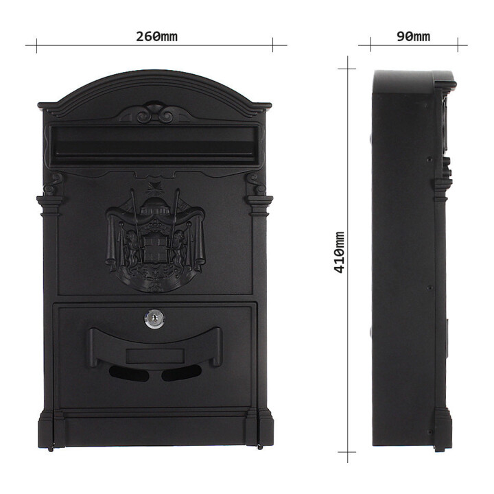 ROTTNER Briefkasten Ashford T05375 schwarz Zylinderschloss