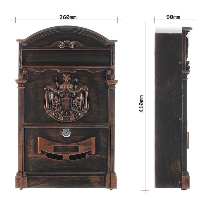 ROTTNER Briefkasten Ashford T05667 Zylinderschloss Braun