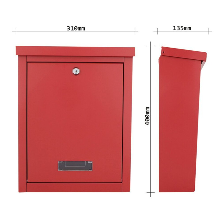 ROTTNER Briefkasten Brighton T04504 rot Zylinderschloss