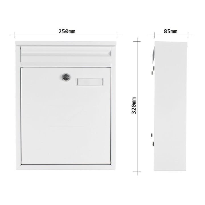 ROTTNER Briefkasten Como T04751 weiß Zylinderschloss