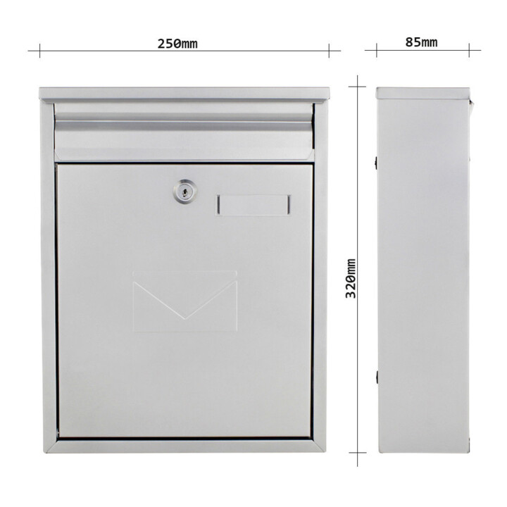 ROTTNER Briefkasten Como T05322 silber Zylinderschloss