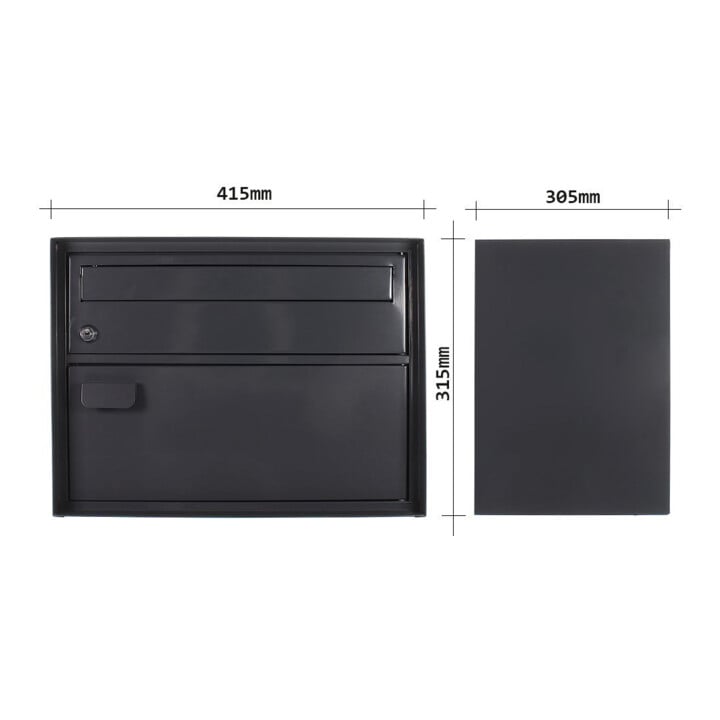 ROTTNER Briefkasten Enzian T04643 schwarzgrau Zylinderschloss