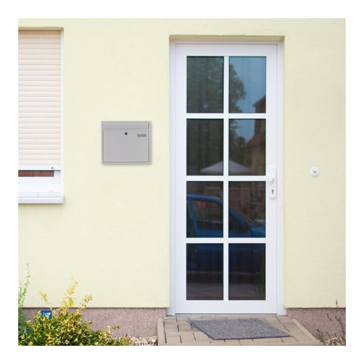 ROTTNER Briefkasten Hochhaus II mit Zylinderschloss weiß pulverbeschichtet
