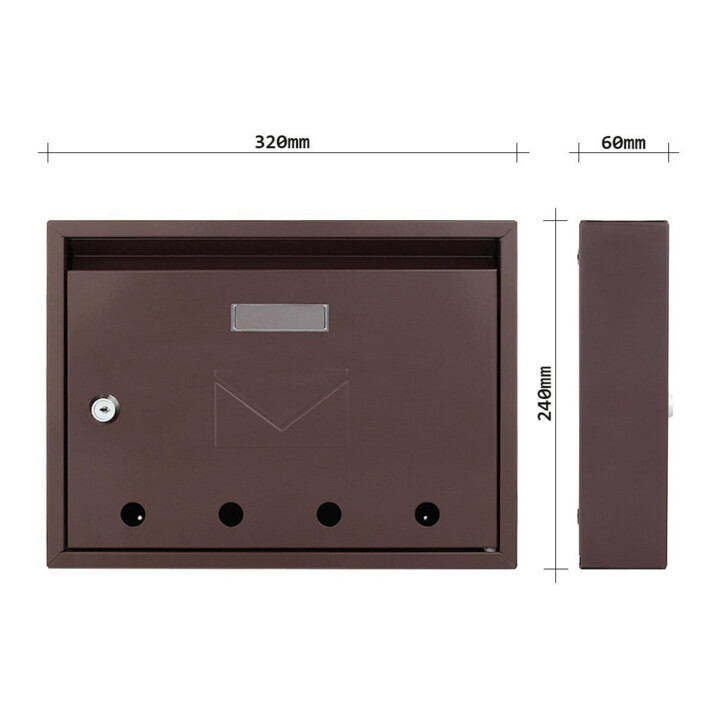 ROTTNER Briefkasten Imola T04566 braun Zylinderschloss
