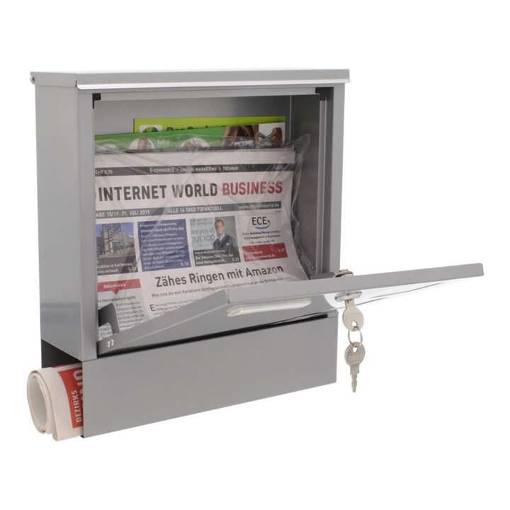 ROTTNER Briefkasten Lago T06332 Silber Zylinderschloss