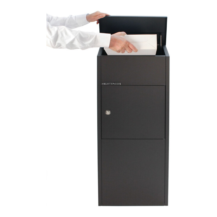 ROTTNER Briefkasten Parcel Keeper 1000 Zylinderschloss Schwarz
