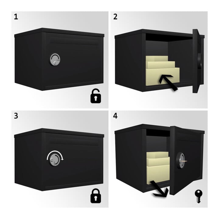 ROTTNER Briefkasten Parcel Keeper T05766 Zylinderschloss schwarz