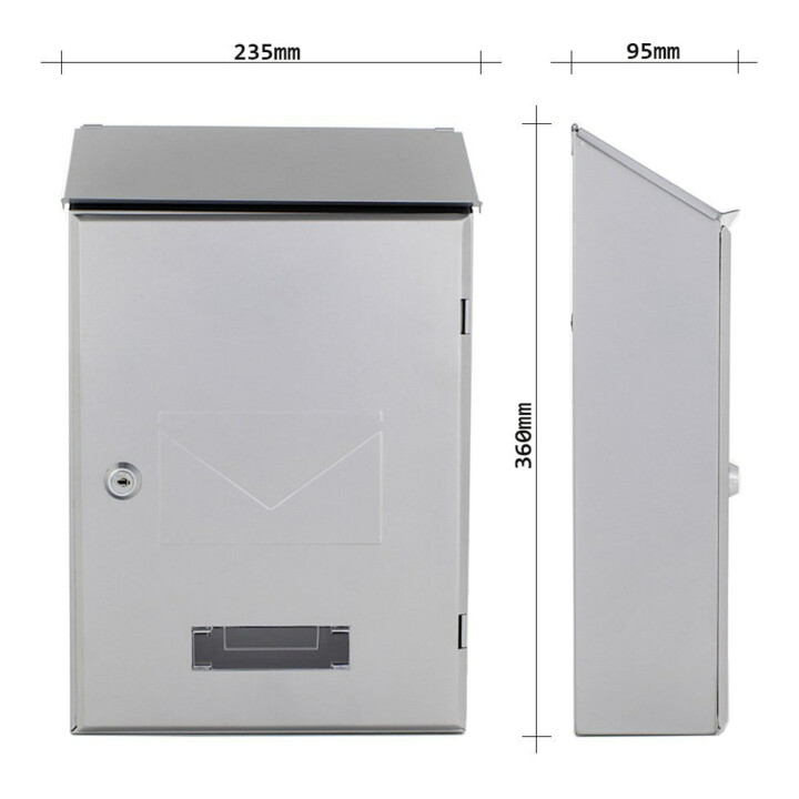 ROTTNER Briefkasten Pisa mit Zylinderschloss grau, anthrazit pulverb.