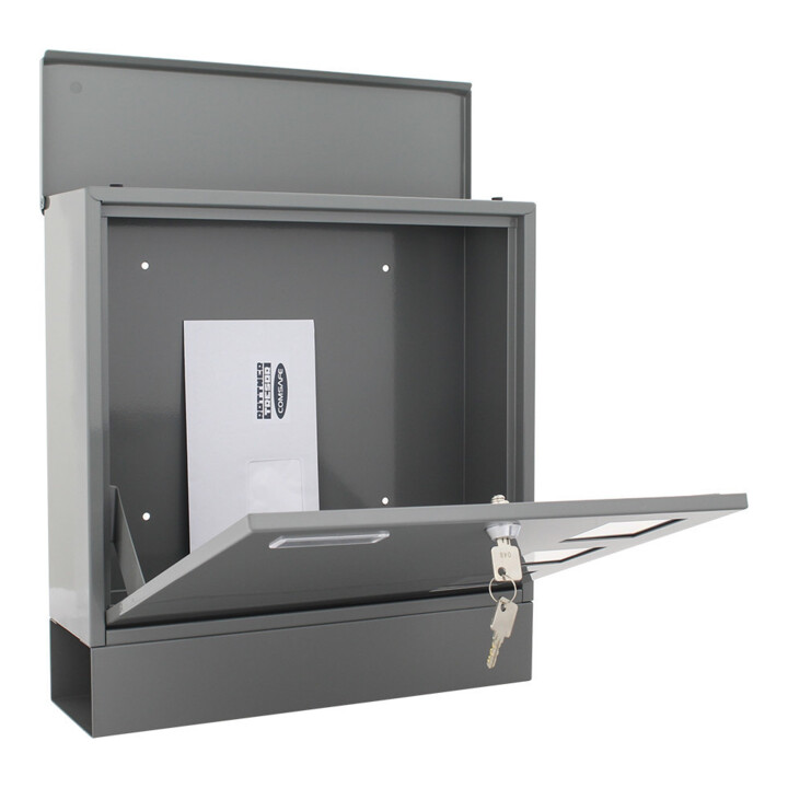 ROTTNER Briefkasten Postale T06049 grau Zylinderschloss Grau