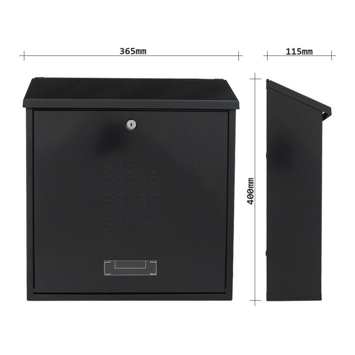 ROTTNER Briefkasten T03430 Bolzano Zylinderschloss schwarzgrau
