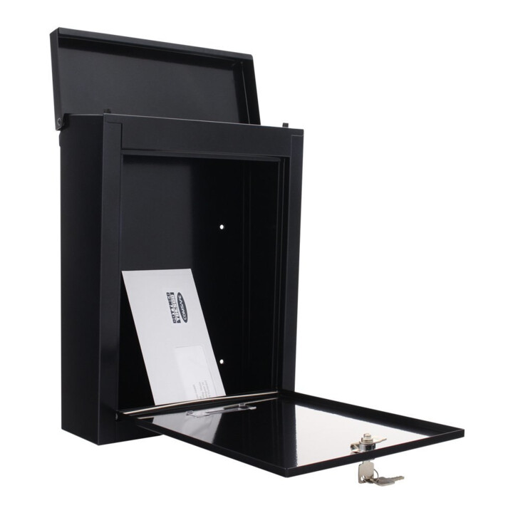 ROTTNER Briefkasten T04508 Brighton schwarz Zylinderschloss