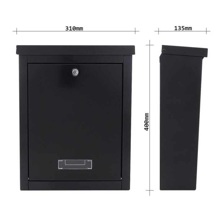 ROTTNER Briefkasten T04508 Brighton schwarz Zylinderschloss