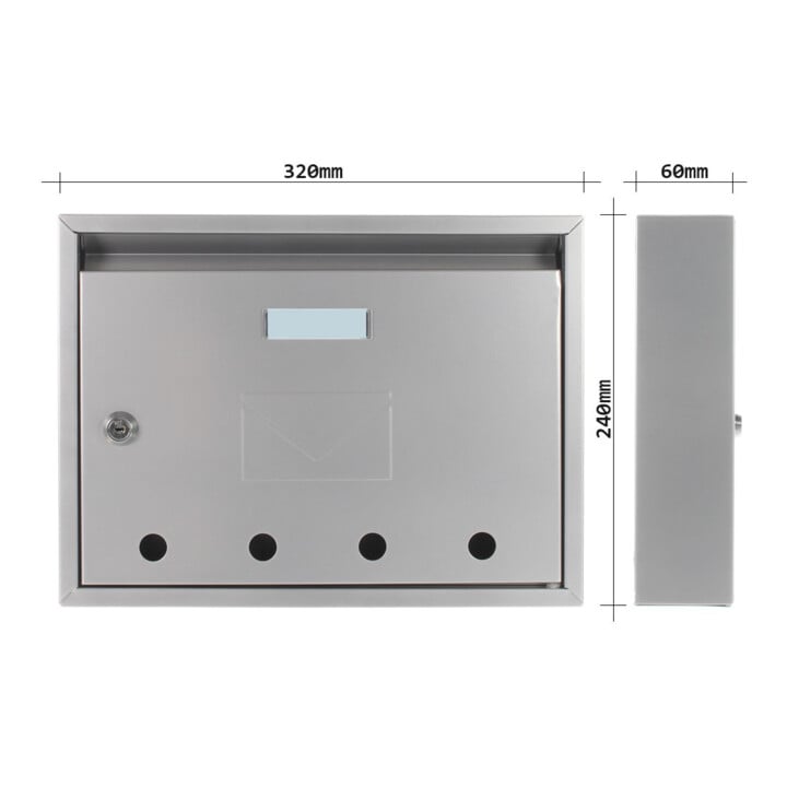 ROTTNER Briefkasten T04749 Imola silber Zylinderschloss