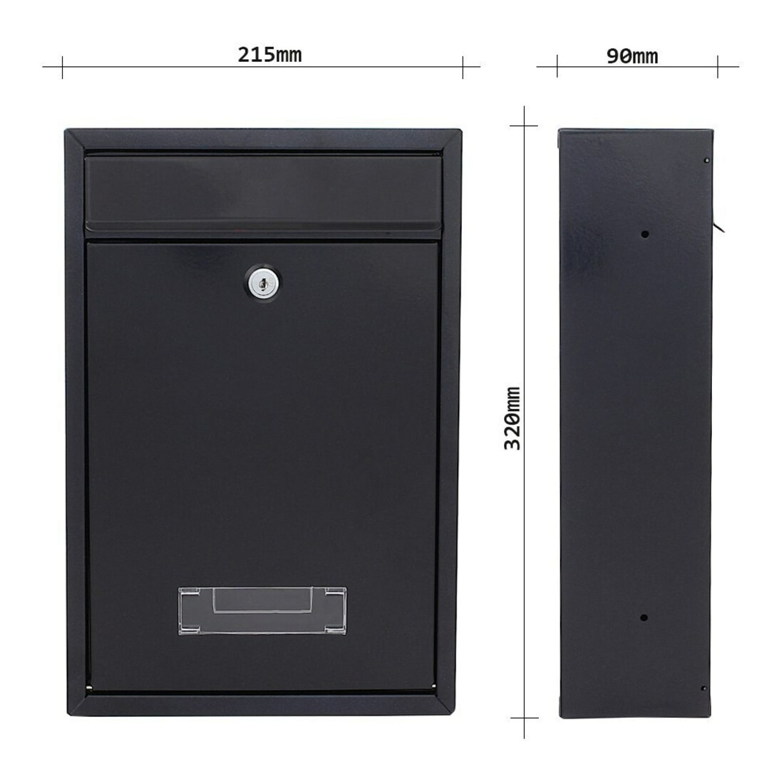 ROTTNER Briefkasten Tarvis mit Zylinderschloss anthrazit pulverb.