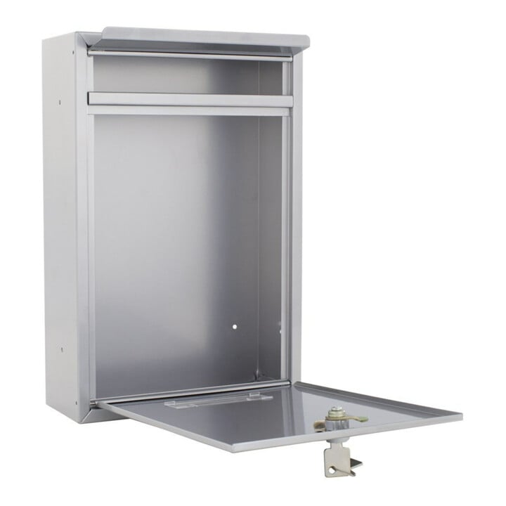 ROTTNER Briefkasten Tarvis mit Zylinderschloss silber
