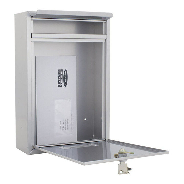 ROTTNER Briefkasten Tarvis mit Zylinderschloss silber