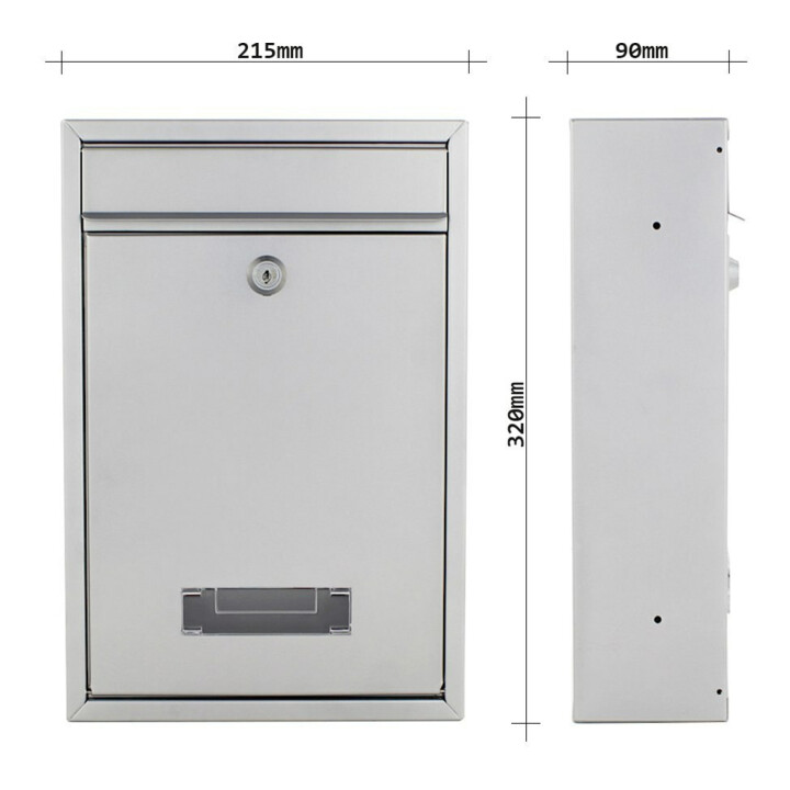 ROTTNER Briefkasten Tarvis mit Zylinderschloss silber
