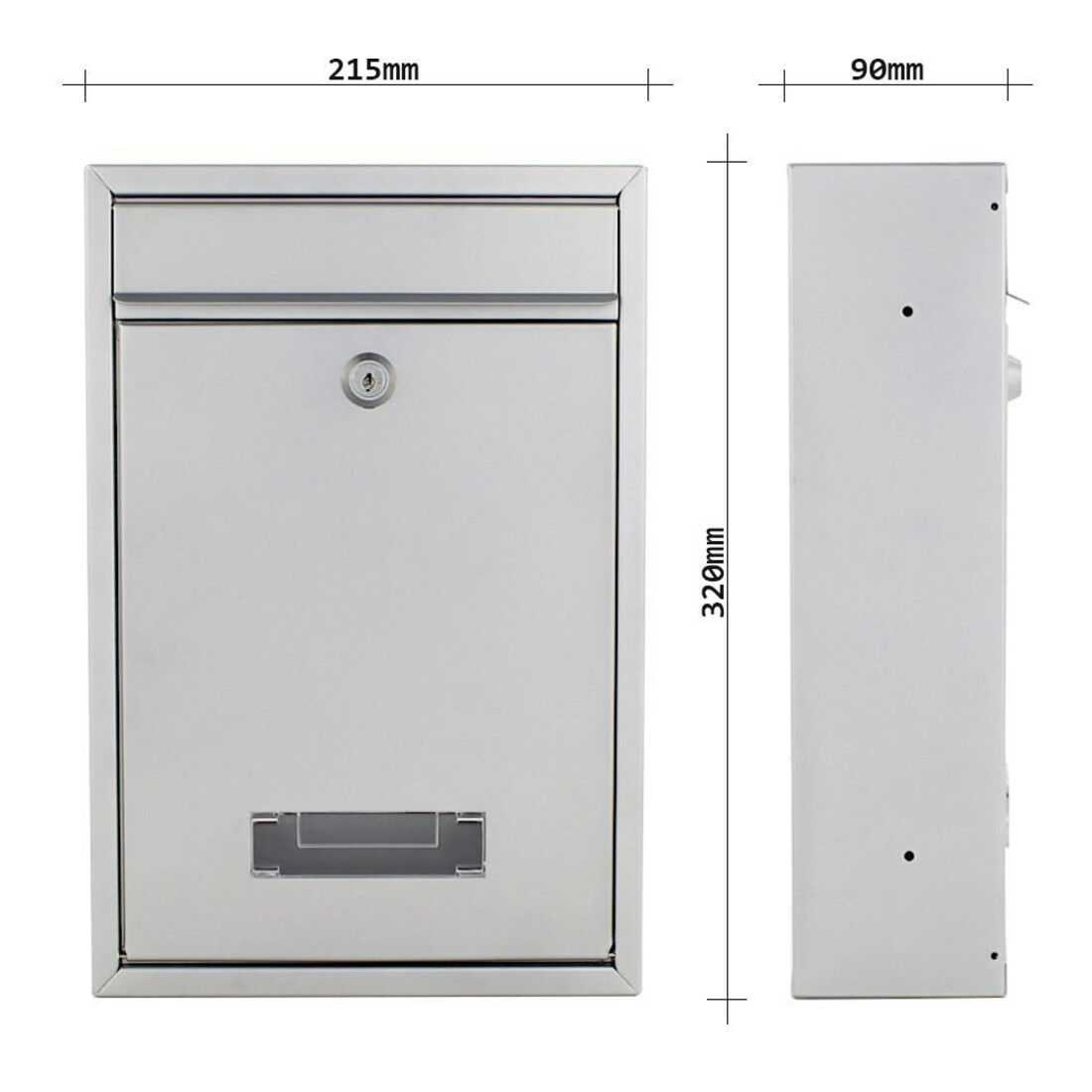 ROTTNER Briefkasten Tarvis mit Zylinderschloss silber