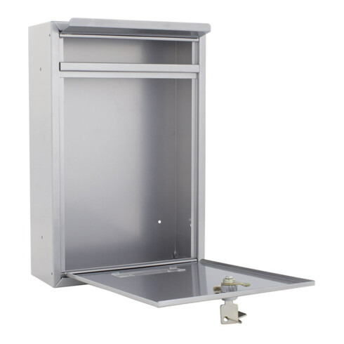ROTTNER Briefkasten Tarvis mit Zylinderschloss silber