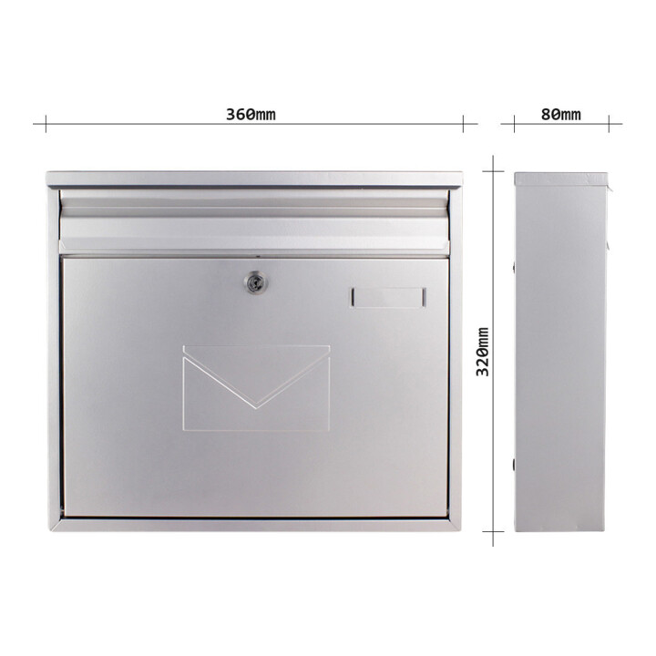 ROTTNER Briefkasten Teramo silber Zylinderschloss