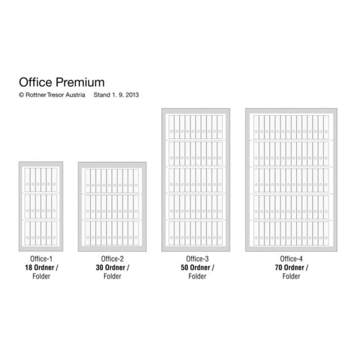 ROTTNER Coffre à clés Office 1 DB serrure à double panneton gris 600 × 1220 × 520 mm