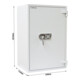 ROTTNER Coffre-fort ignifuge DO100 serrure électronique gris clair
