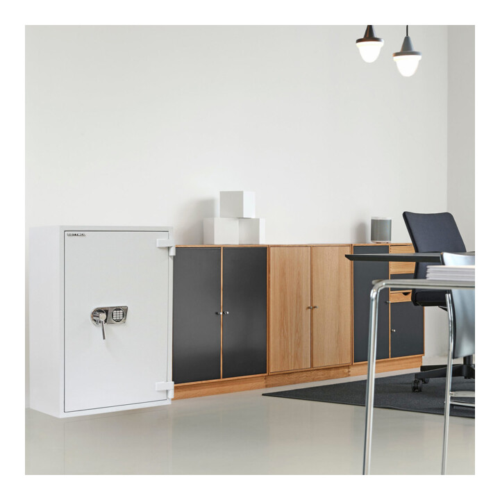 ROTTNER Coffre-fort ignifuge DO100 serrure électronique gris clair