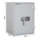 ROTTNER Coffre-fort ignifuge Fire Master 65 serrure électronique gris clair