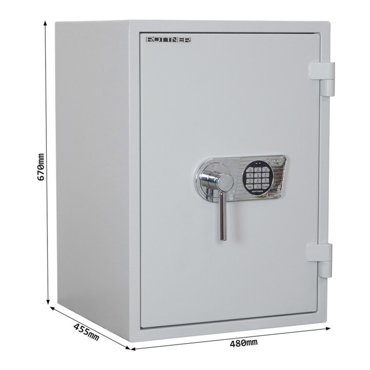 ROTTNER Coffre-fort ignifuge Fire Master 65 serrure électronique gris clair