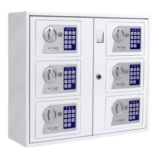 ROTTNER Coffre-fort intérieur T05380 Système à clés 6 EL Serrure électronique Blanc poudré 465 × 535 × 170 mm