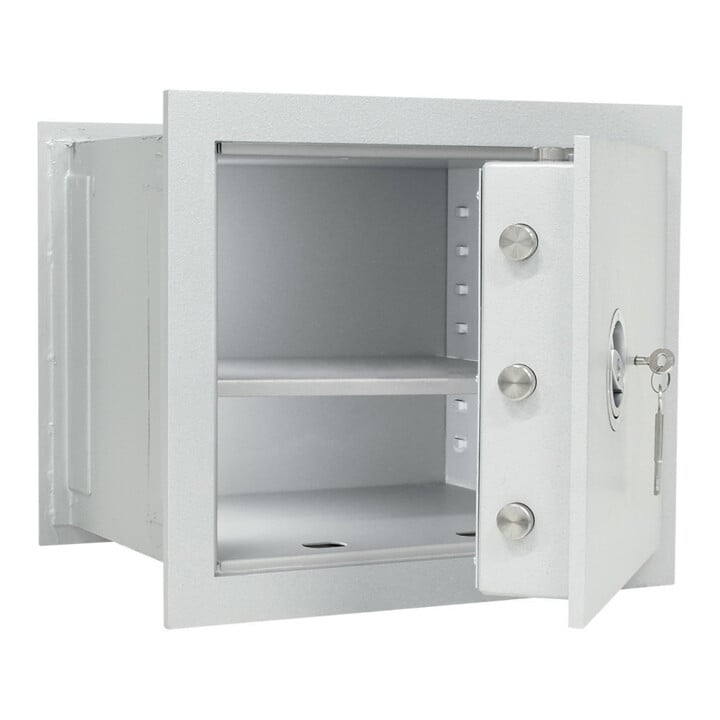 ROTTNER Coffre mural Stone SE 45 serrure à double panneton blanc aluminium RAL 9006