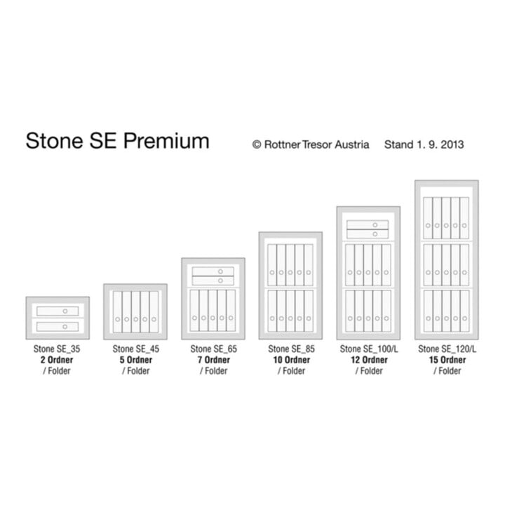 ROTTNER Coffre mural Stone SE 45 serrure à double panneton blanc aluminium RAL 9006