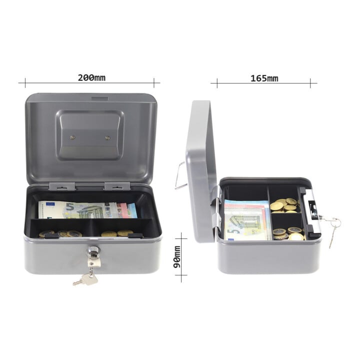 ROTTNER Geldkassette HomeStar Cash 2 Zylinderschloss Silber