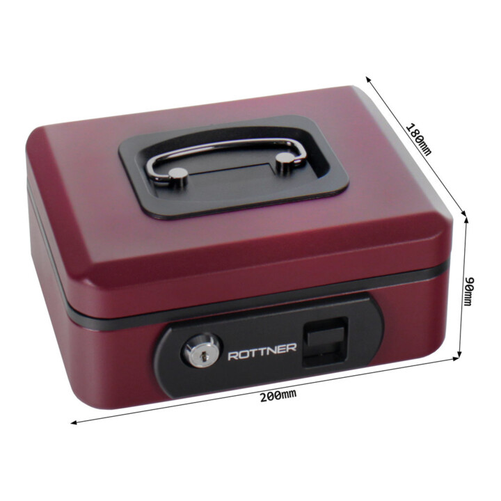 ROTTNER Geldkassette Pro Box One Berry Zylinderschloss Berry