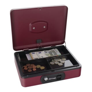 ROTTNER Geldkassette Pro Box Two Berry Zylinderschloss rot