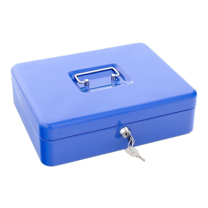 ROTTNER Geldkassette Wien Zylinderschloss blau