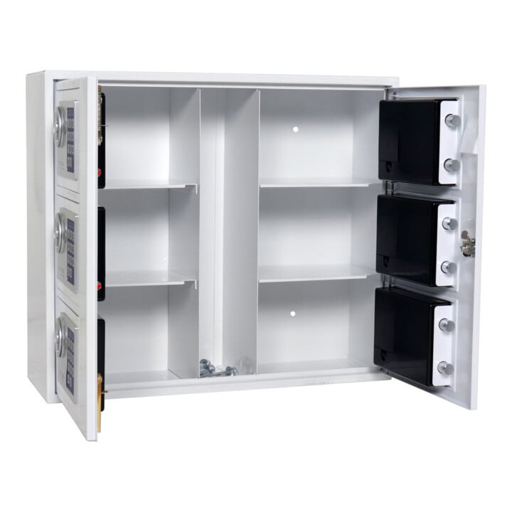 ROTTNER Innentresor T05380 Keysystem 6 EL Elektronikschloss Weiß pulverbeschichtet 465 x 535 x 170mm
