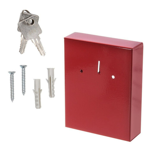 ROTTNER Schlüsselschrank mit Zylinderschloss DIN Rechts,o.K Stahl rot