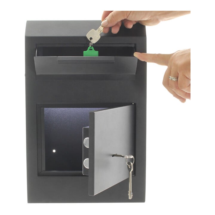 ROTTNER Schlüsseltresor Cashmatic Basic Doppelbartschloss schwarz 250 x 380 x 115mm