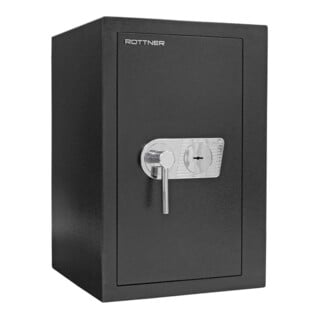 ROTTNER Schlüsseltresor Monaco 65 DB Doppelbartschloss schwarz pulverbeschichtet