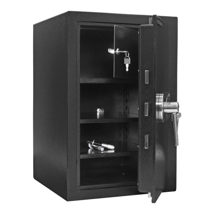 ROTTNER Schlüsseltresor Monaco 65 DB Doppelbartschloss schwarz pulverbeschichtet