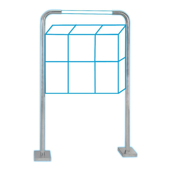 Rottner Support de boîte aux lettres T04184 acier inoxydable argent 1355 mm